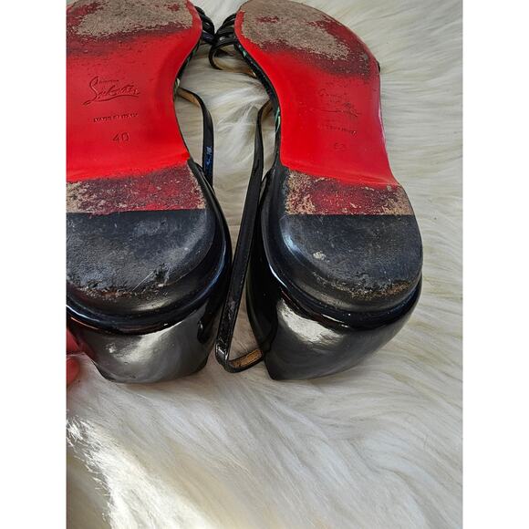 Christian Louboutin OLYDIA FLAT PATENT/CALF HAWAII  black size 40 - Picture 8 of 9